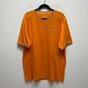 Psycho Bunny Mens Orange Gilpin Tipped Cotton Crew Neck Short Sleeve T-Shirt 3XL